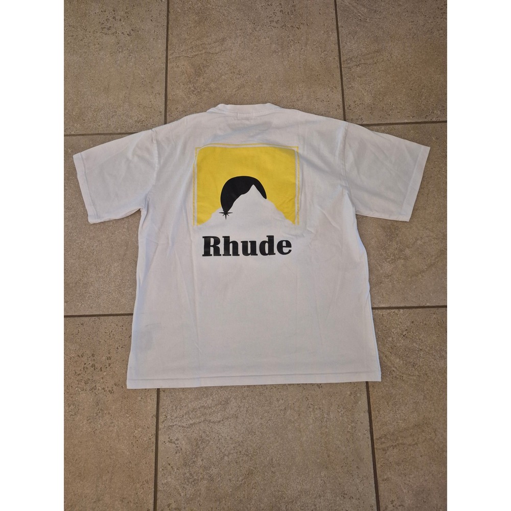 Rhude Sunset Mountain Logo T-Shirt White Men's - Large - Picture 8 of 11